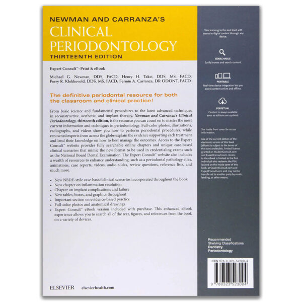 Newman and Carranza's Clinical Periodontology back cover